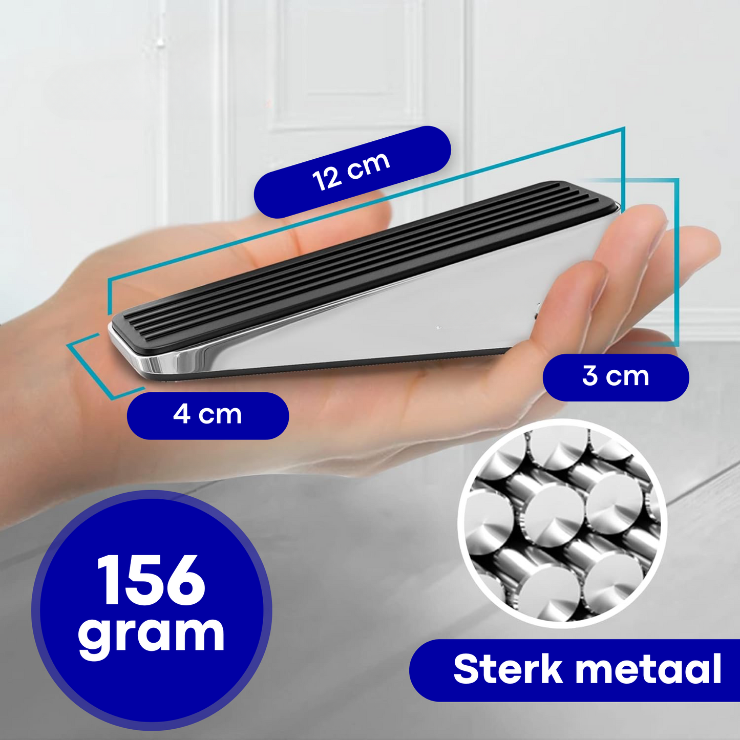 Door stop Rubber / stainless steel - 4 pcs