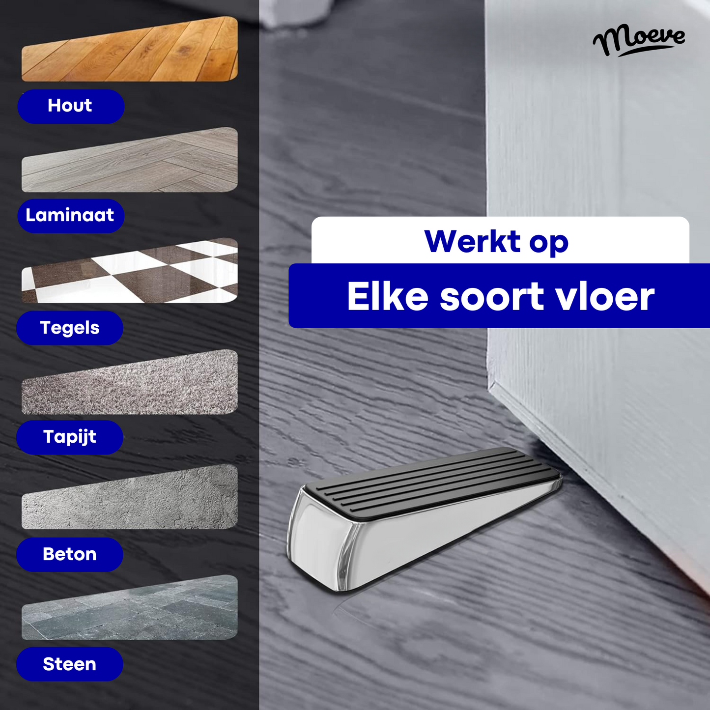 Door stop Rubber / stainless steel - 4 pcs