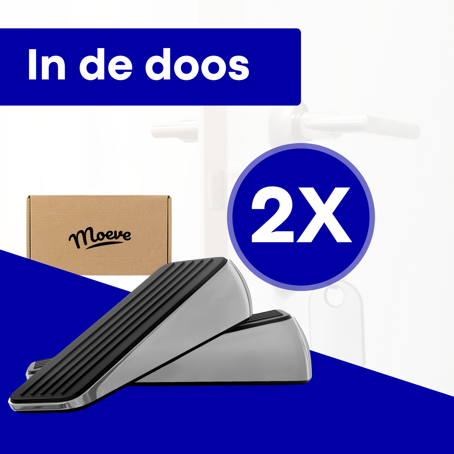 Door stop Rubber / stainless steel - 2 pcs
