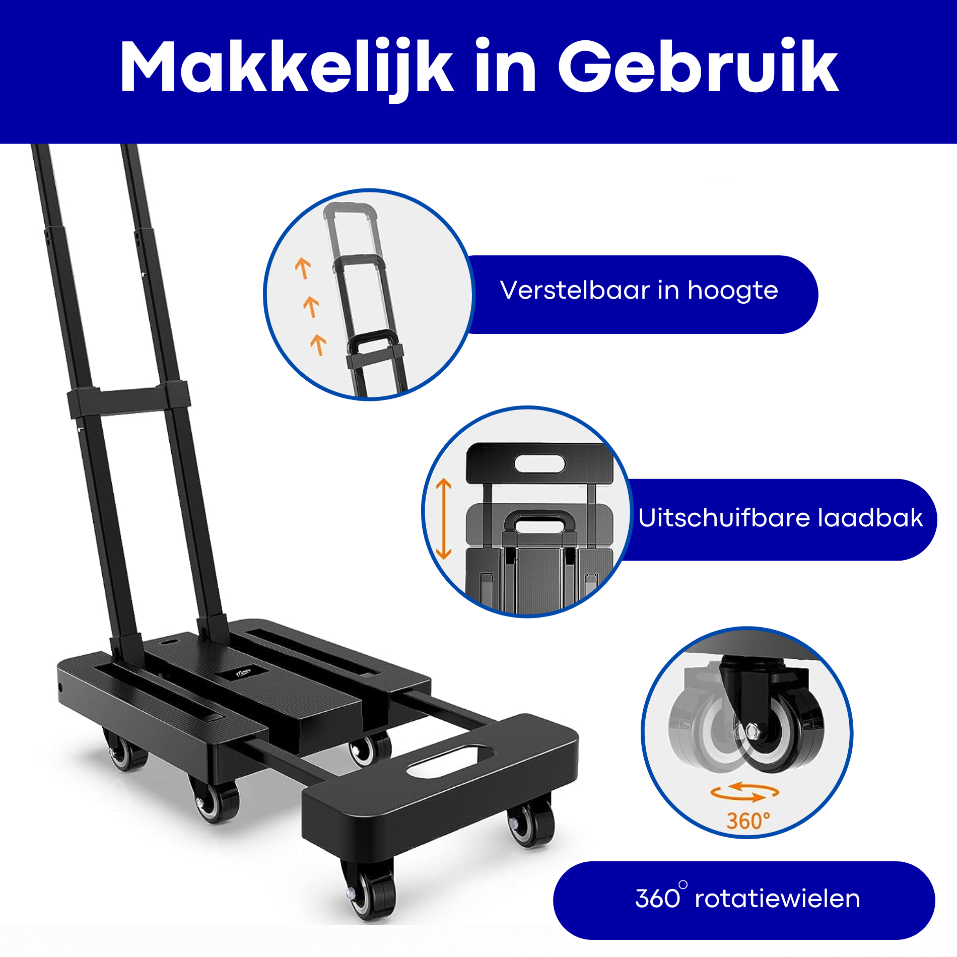 Steekwagen 315 kg - Sterk, duurzaam en ergonomisch voor zwaar transport Steekwagen 315 kg - Sterk, duurzaam en ergonomisch voor zwaar transport